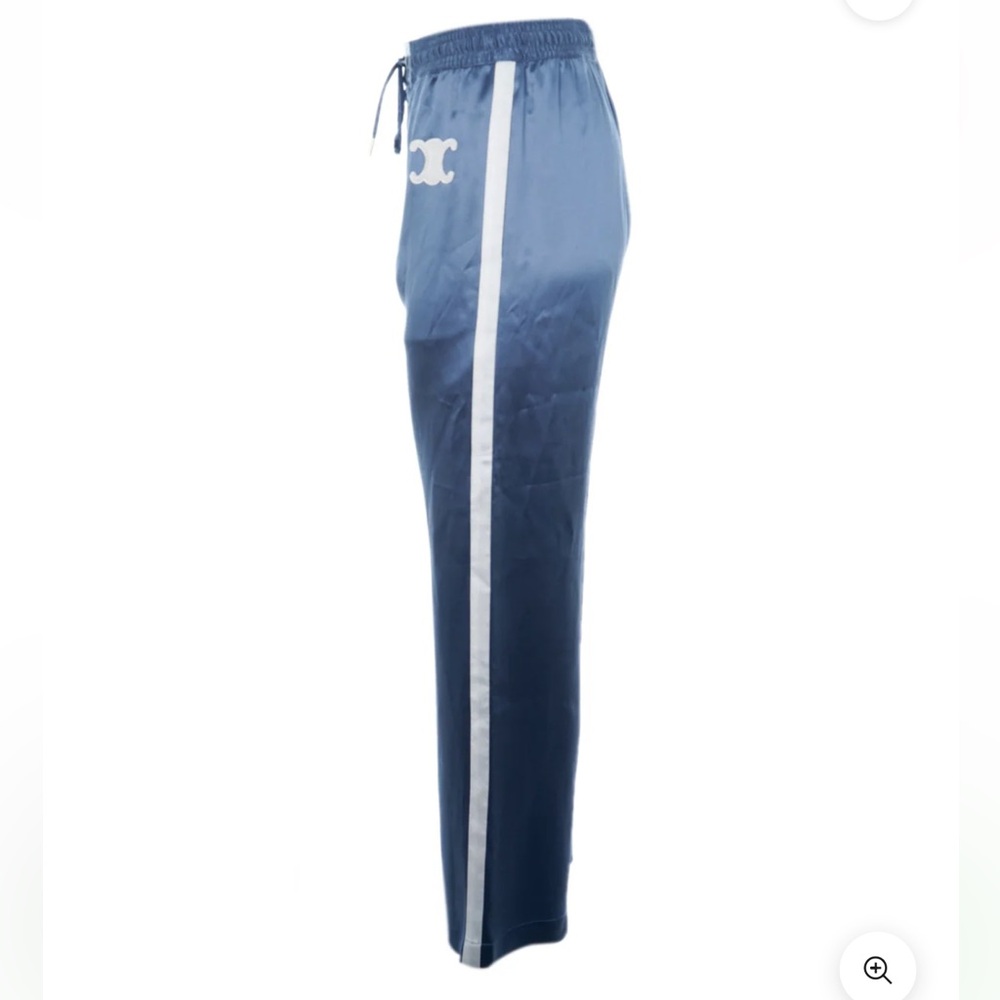 Celine silk navy track pants